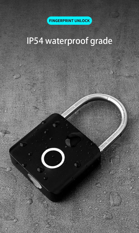 Xiaomi Smart Fingerprint Padlock IP54 Waterproof and Rust-proof Padlock Smart Electronic Anti-theft Password Lock Cabinet Drawer Aimak Store