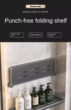 1PC Bathroom Storage Rack Foldable Bathroom Vanity Organiser No Hole Hanging Organiser Vanity Organiser Bathroom Organiser Shelf Aimak Store