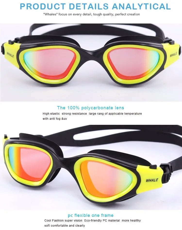 Professional Adult Anti-fog UV protection Lens Men Women Swimming Goggles Waterproof Adjustable Silicone swim Glasses in pool Aimak Store