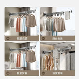 Foldable No Drill Wall Mounted Clothes Drying Rack, Indoor Outdoor Retractable Hanger, Space-Saving Design for Balcony Aimak Store
