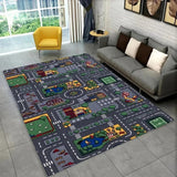 Child Playmat Highway City Traffic Playroom Area Rug Large Carpet Rug for Living Room Bedroom Decor Kids Play Non-slip Floor Mat Aimak Store