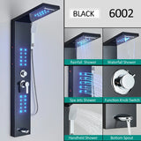 Black LED Shower Panel Tower System Rain Waterfall Shower Column Hydroelectricity Massage Body Spa Bath Shower Faucet Mixer Aimak Store