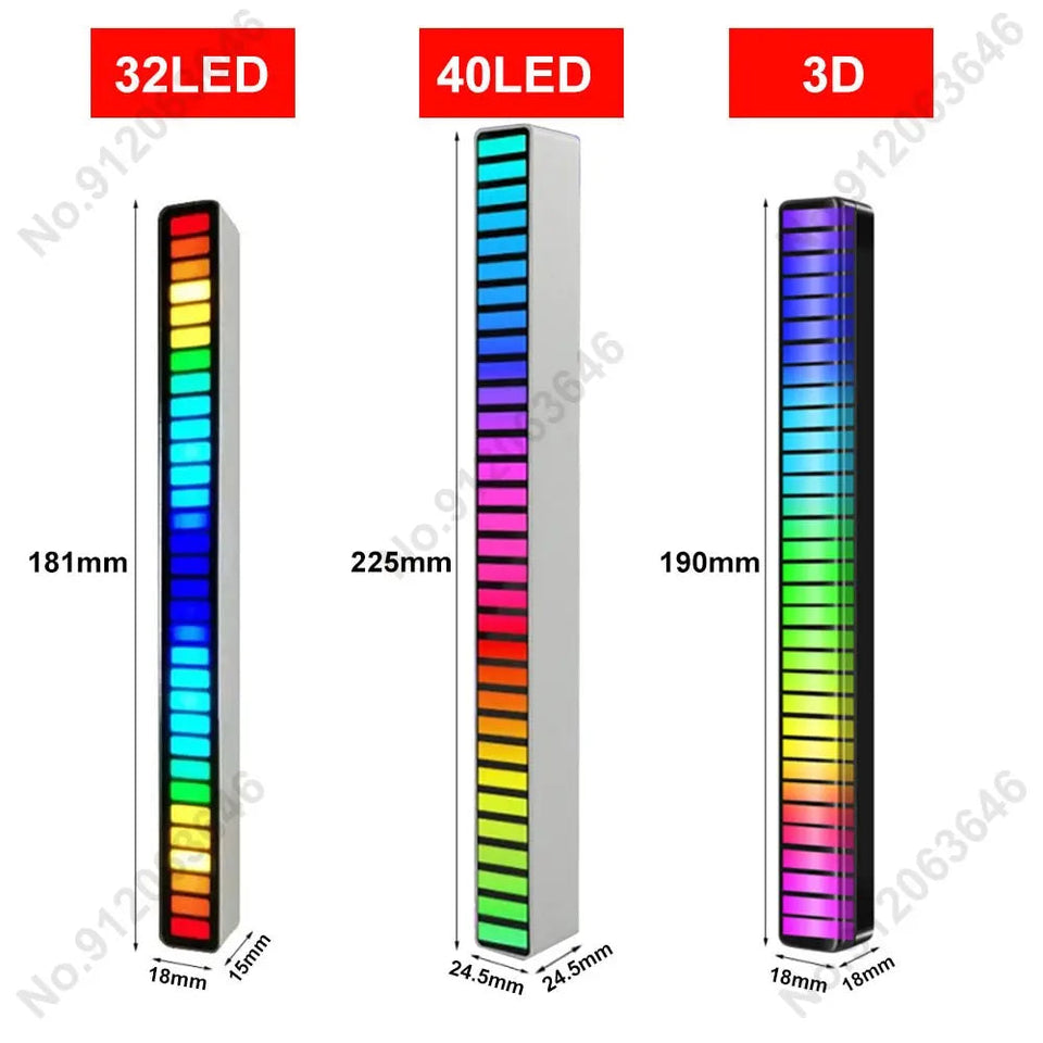 LED Sound Control Lights RGB 3D Pickup Lights Smart APP Control Music Rhythm Atmosphere Light for Gaming Desktop Decora LED Lamp Aimak Store