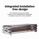 Camping Folding Shelf Outdoor Garden Wood Coffee Table Portable Lightweight Storage Rack Picnic Tourist Adjustable Shell Table Aimak Store