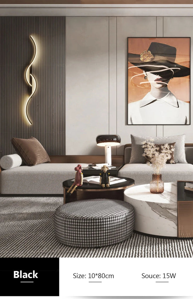 LED Wall Lamp Smart Remote Control Bedroom Bedside Living Room Staircases 60/80/100/120CM Led Home Lighting Wall Sconces Lustre Aimak Store