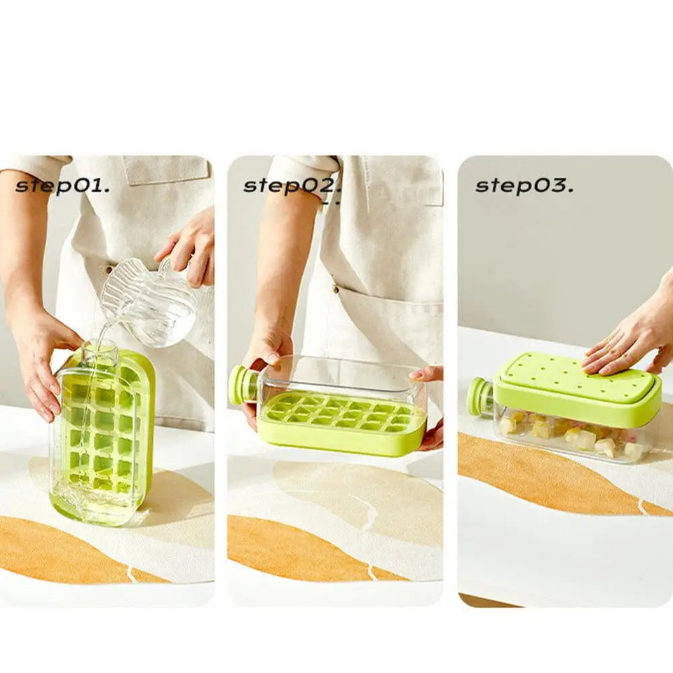 Portable  Silicone Freezer Ice Trays zero-contact pressure ice cube mold Whiskey Ice Cream Silicone Water Bottle Ice Cube Maker Aimak Store