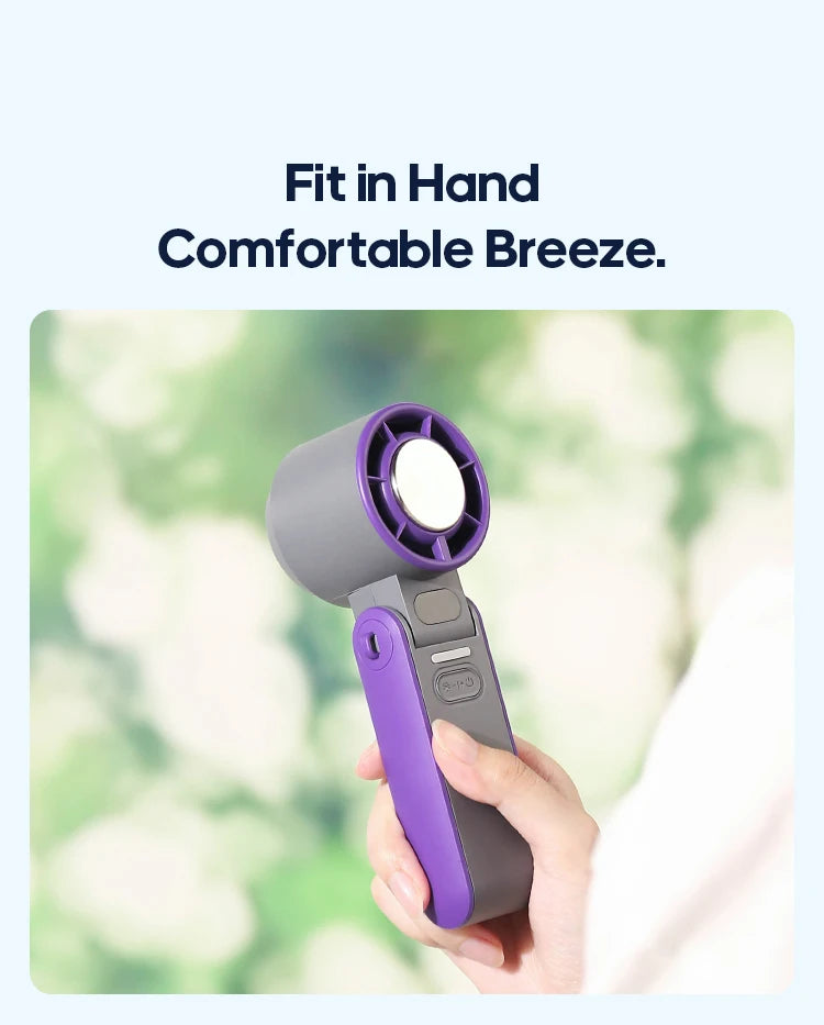 KINSCOTER Portable Air Cooling Turbo Fan 3600mAh 100 Wind Speeds Adjustable Outdoor Foldable Student Handheld Fan with Lanyard Aimak Store