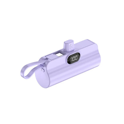 5000/10000/20000mAh 2IN1 Mini Power Bank Pocket External Battery Plug Portable Power Bank For iPhone Huawei Fast Charging Outdoo