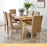 1/2/4/6PCS Velvet Chair Cover Super Soft Elastic Dining Chair Slipcover Seat Cases For Kitchen Dining Room Wedding Banquet Home Aimak Store