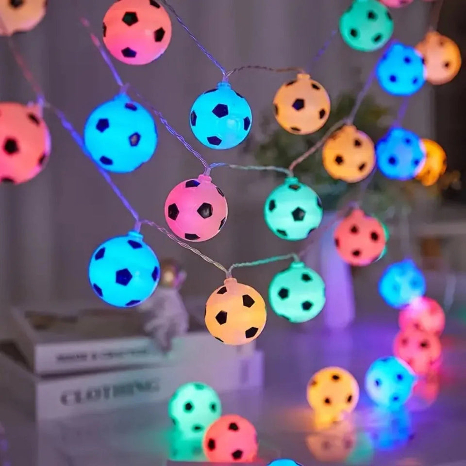 1pc 10/20LED Football String Lights Creative Atmosphere Lamp Battery Powered For Restaurants Window Displays Room Holiday Decor Aimak Store