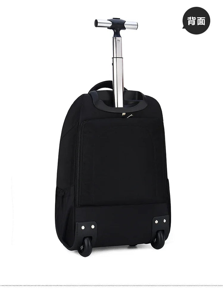 Men Trolley Backpack Shoulders Travel Bag with Wheels 24 Inch Students Rolling Luggage Business Trolley Large Capacity Suitcases Aimak Store