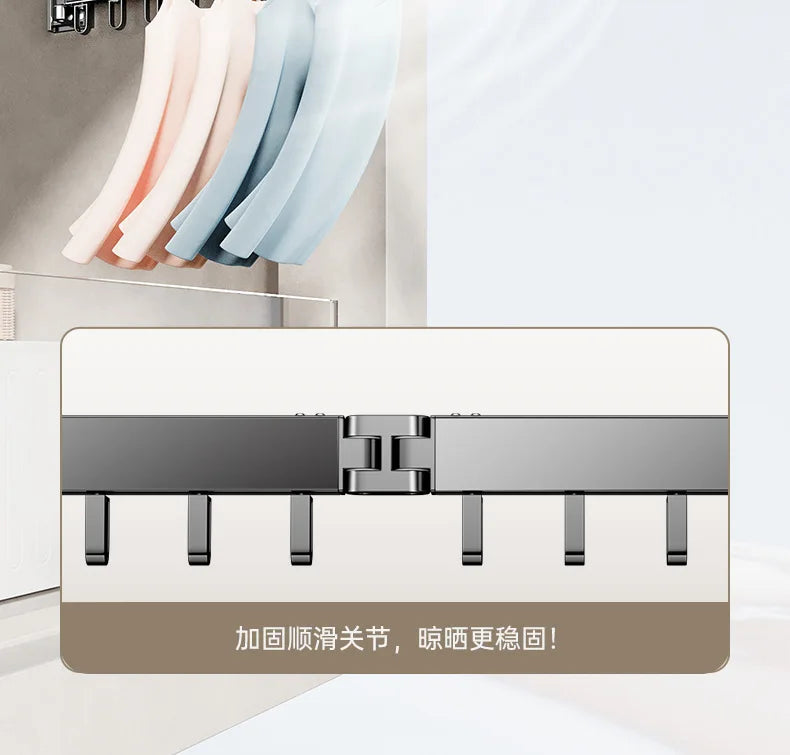 Foldable No Drill Wall Mounted Clothes Drying Rack, Indoor Outdoor Retractable Hanger, Space-Saving Design for Balcony Aimak Store