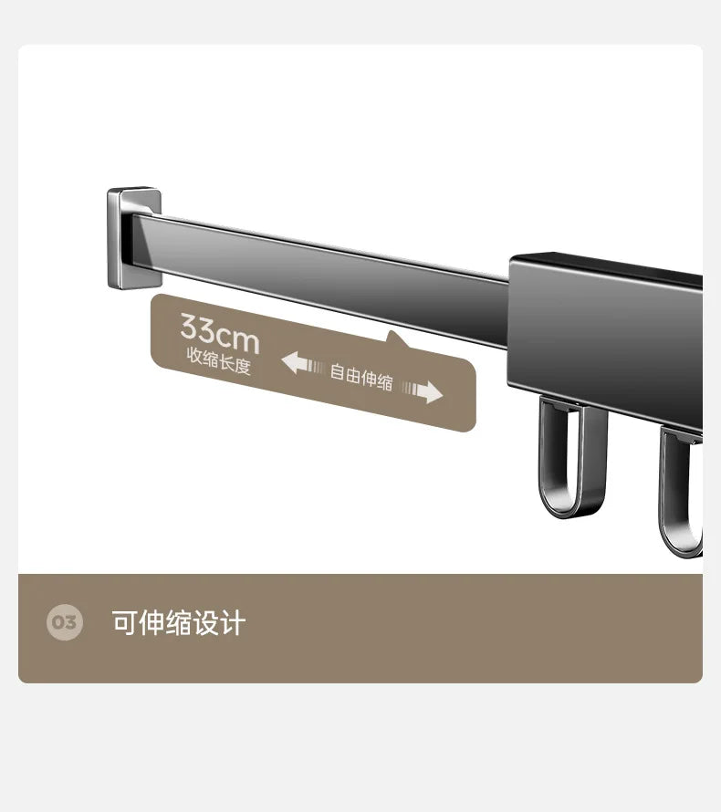 Foldable No Drill Wall Mounted Clothes Drying Rack, Indoor Outdoor Retractable Hanger, Space-Saving Design for Balcony Aimak Store