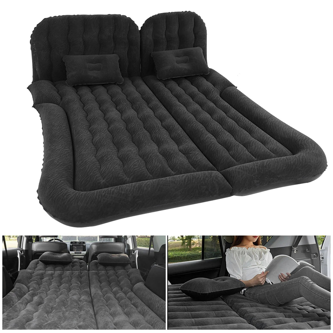 Car Inflatable Bed 2‑In‑1 Multifunction Inflatable Travel Mattress PVC Flocking Soft Sleeping Rest Cushion for Car SUV Aimak Store