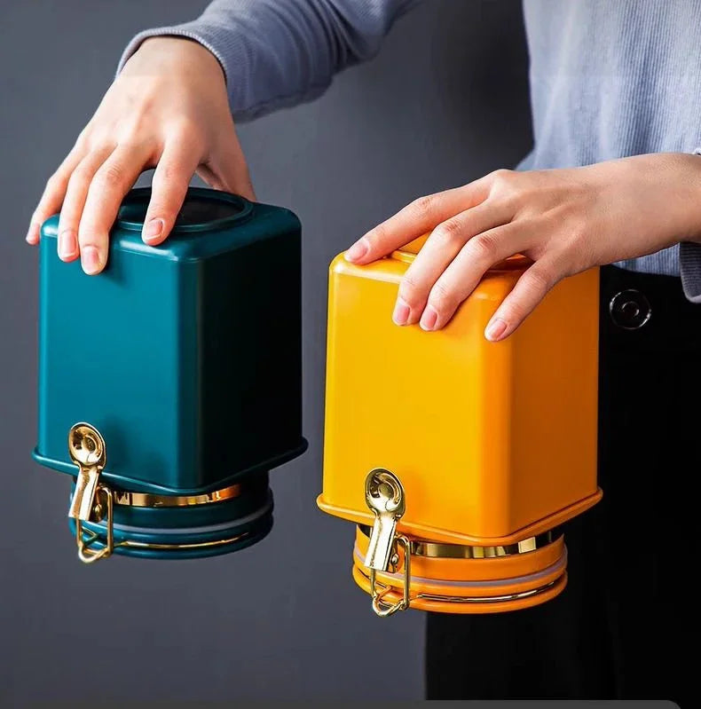 1.1L Storage Bottle Coffee Powder Sugar Container Airtight Can Holder Canister with Valve Household Food Storage Container Aimak Store