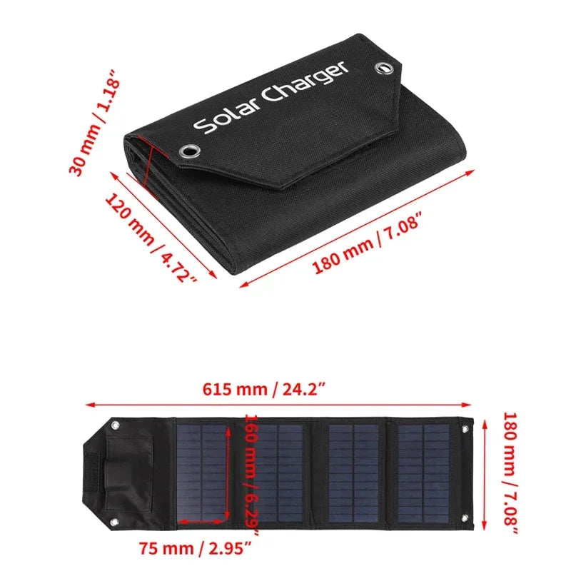 60W 80W 100W Foldable Solar Panel 5V USB Portable Folding Bag Battery Charger for Phone Outdoor Camping Waterproof Power Bank Aimak Store