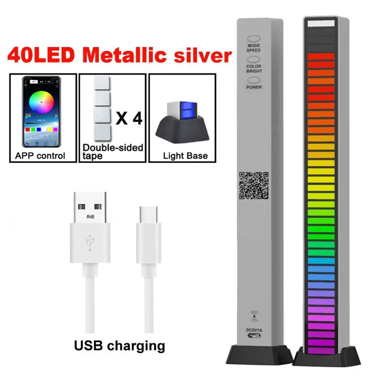 LED Sound Control Lights RGB 3D Pickup Lights Smart APP Control Music Rhythm Atmosphere Light for Gaming Desktop Decora LED Lamp Aimak Store