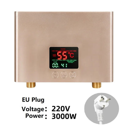 110-220AC Instant ElectricTankless Water Heater Hot Instantaneous Water Heater System for Kitchen Bathroom with remote control