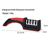Kitchen 4Segment Knife Sharpener Household Multi-Functional Hand-Held Three-Purpose Black Sharpening Stone Aimak Store