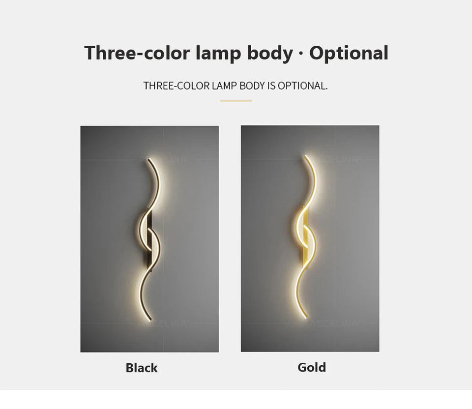 LED Wall Lamp 60/80/100CM Smart Remote Control Adjustable Color Temperature Brightness Bedroom Bedside Living Room Wall Sconces Aimak Store