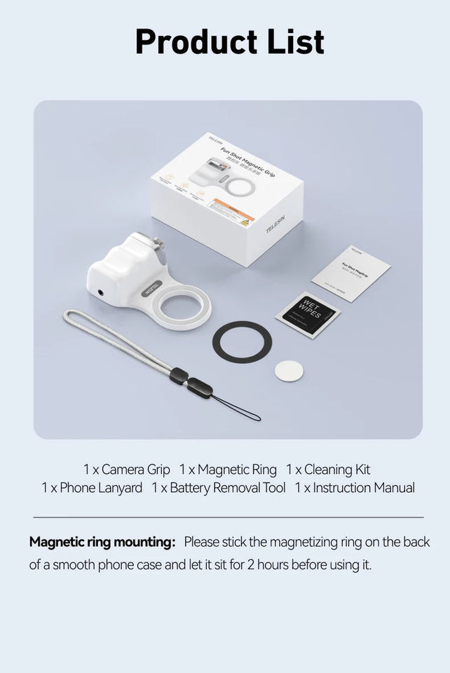 TELESIN Magnetic Phone Camera Shoot Hand Grip Phone Holder Shooting Aid Remote Control Handle for Iphone HUAWEI SAMSUNG Phone Aimak Store