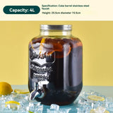 4L Large Drink Dispenser Sealed Drink Lemonade Dispenser Jar With Faucet Cocktail Wine Drinker Parties Juice Can Container Aimak Store