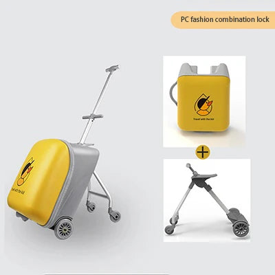 Fashion Cute Pony Cartoon Trolley Case Sit Travel bags for Children 24" Rolling Luggage Spinner Suitcase Wheels Yellow Duck 20" Aimak Store
