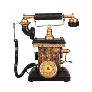 Vintage Home Decor Telephone Model European Retro Rotary Dial Telephone Set Handmade Old Iron Telephone Props Aimak Store