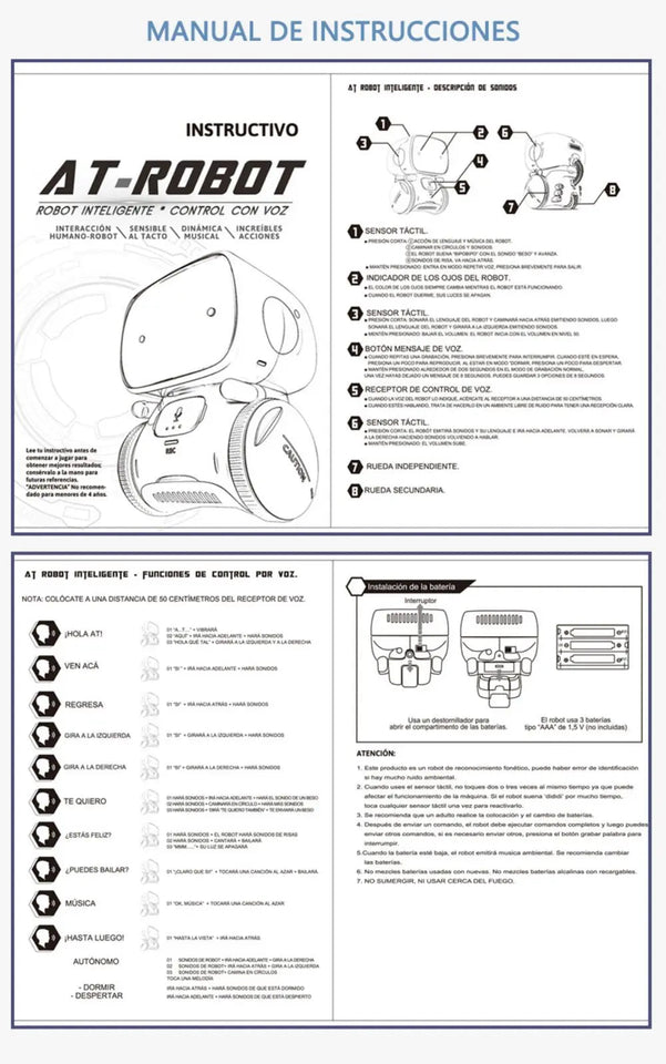 Toy Robot Intelligent Robots Russian & English & Spanish Version Voice & Touch control Toys Interactive Educational RC Robot Aimak Store