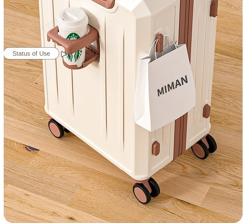 KO-KU 2024 Suitcase Set Female 20 Inch Boarding Suitcase USB/Type-C Port Water Cup Holder 26/28 inch Male Large Capacity Luggage Aimak Store