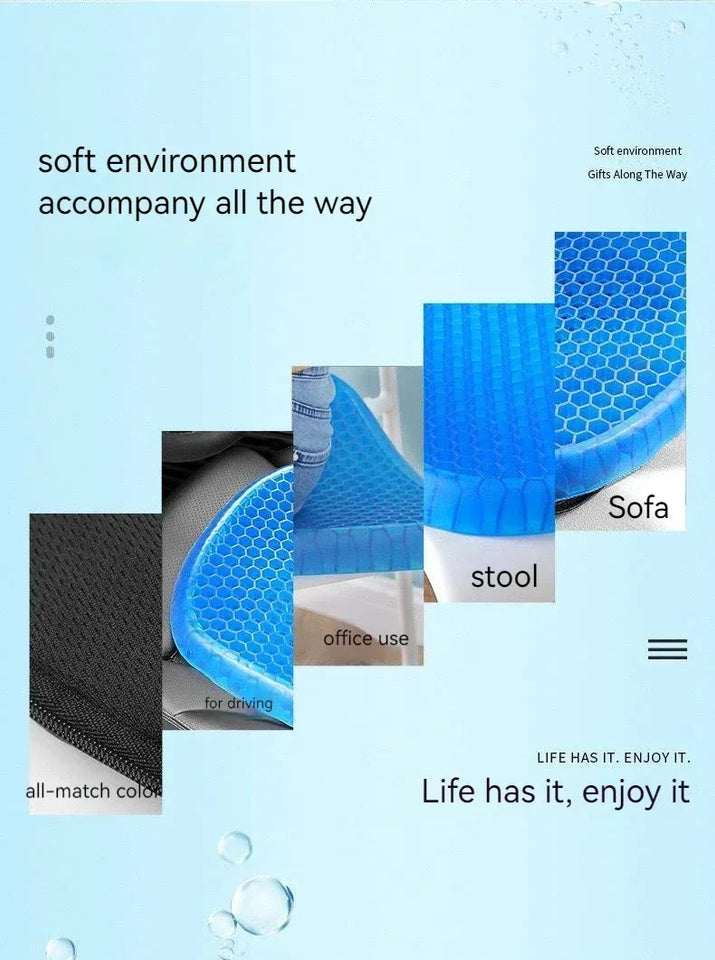 Car Seat Cushion Breathable Cool Gel Cooling Pad Universal Car Honeycomb Butt Pad Car Home Office Chair Cushion Aimak Store
