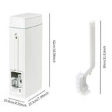 Bathroom Bin with Toilet Brush Holder,Trash Can,White Portable Paper Basket,Slim Trash Can with Toilet Brush for Bathroom Aimak Store