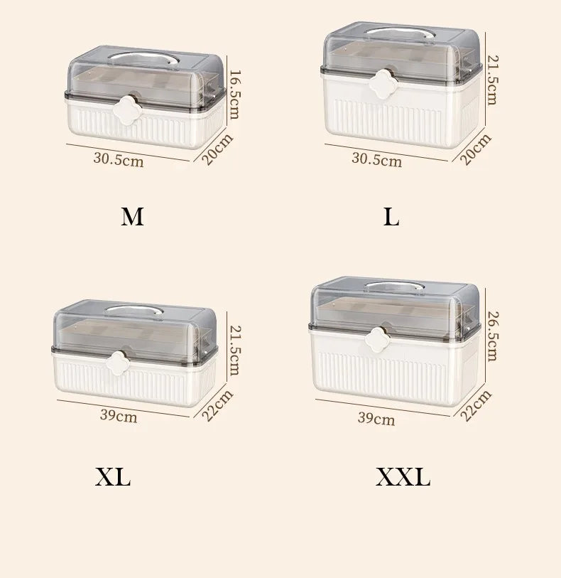 Art Craft Organizer Storage Box with 3 Layers Plastic Tool Box with Handle for Sewing Cosmetic Storage Box Portable Medicine Box Aimak Store