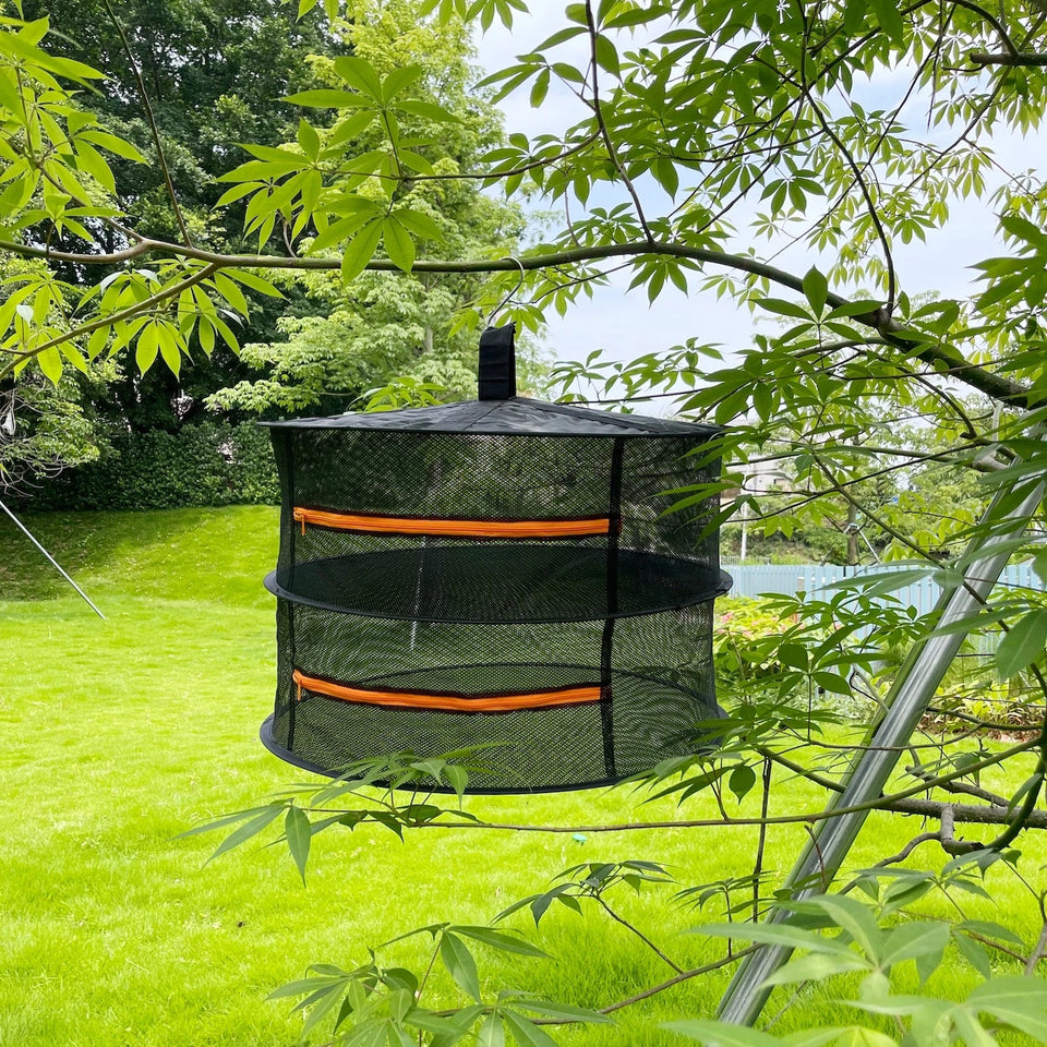 2ft Herb Drying Rack 2/4/6/8 Layer Folding Mesh Hanging Basket Dryer Net with Zippers for Seeds Flowers Buds Fit in Grow Tents Aimak Store