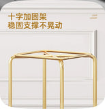 Simple and Luxurious Stackable Square Stool Enlarged and Thickened Round Stool Dirt Resistant Technology Cloth Stool Aimak Store