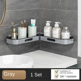 Punch-free Bathroom Shelf Wall-mounted Rotatable Rack  Corner Shower for Shampoo Makeup Organizer Bathroom Accessories Aimak Store