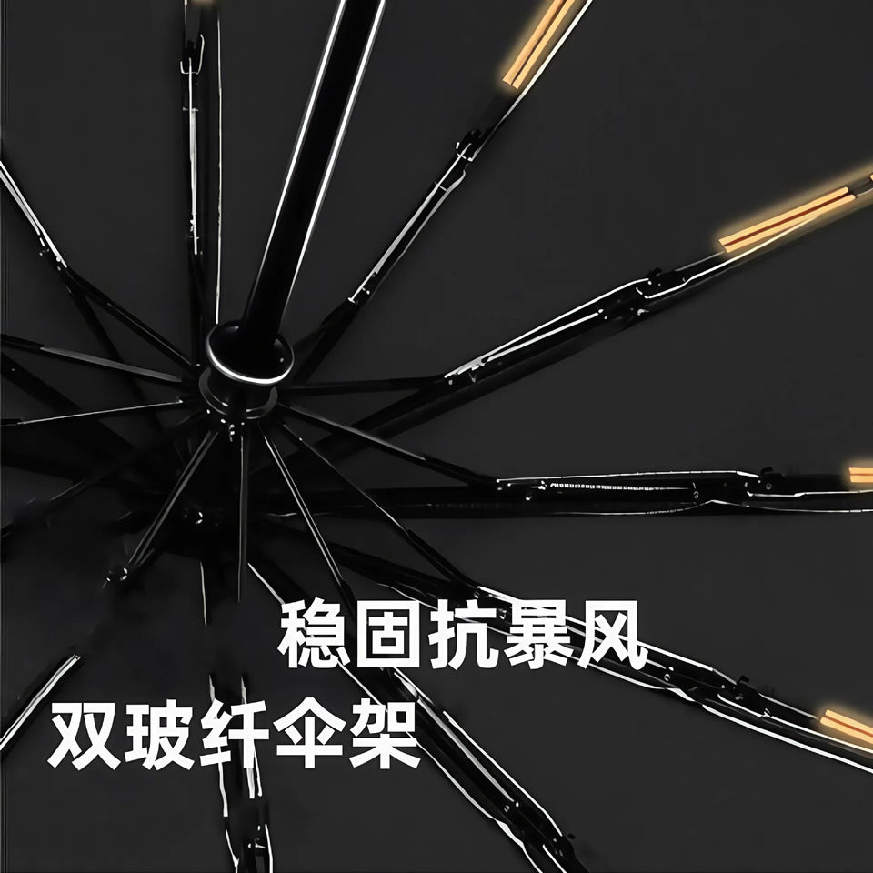 Umbrella Fully Automatic Men's Reinforced Women's Sunshade Umbrella, Rain and Rain Dual Use Umbrella, UV Protection Aimak Store