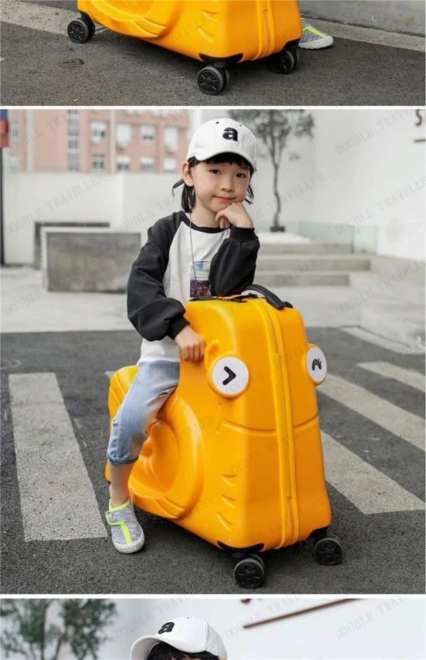Cartoon children's trolley case Rideable Universal wheel children's travel password case Large capacity children's luggage Aimak Store