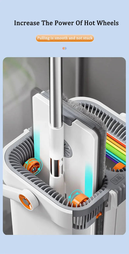 Joybos 40cm Big Mop Washing With Bucket and Squeeze Floor Cleaning Hand Free Flat Floor Mop Microfiber Household Cleaner Tools Aimak Store