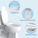 Elongated Bidet Toilet Seat with Slow Close,Non-Electric Bidet Attachment for Toilet Seat with Dual Nozzle,Self-Cleaning Nozzles Aimak Store