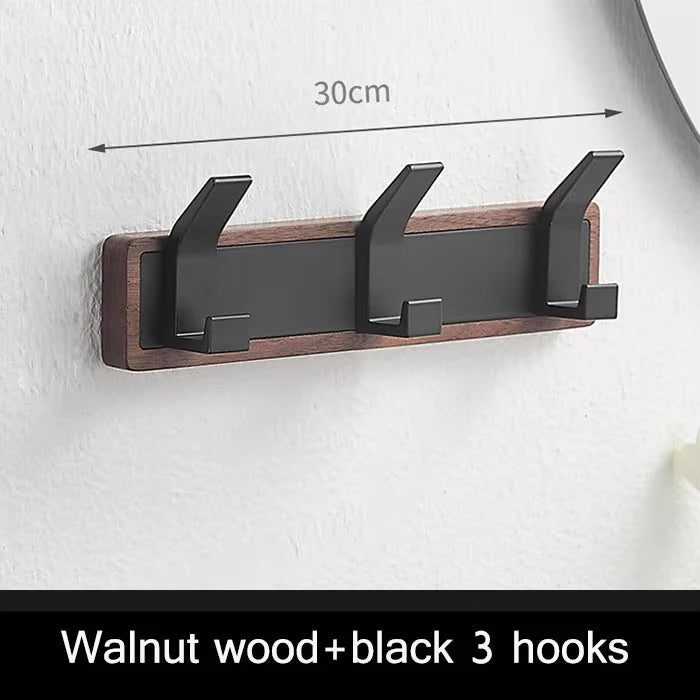 Walnut Coat Wall Hook Wall Hanging Coat Rack for Bathroom Kitchen Bedroom Hallway Wall Hooks Coat Clothes Holder Aimak Store