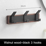 Walnut Coat Wall Hook Wall Hanging Coat Rack for Bathroom Kitchen Bedroom Hallway Wall Hooks Coat Clothes Holder Aimak Store