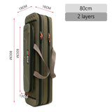 NON-Foldable 2/3/4 Layer Fishing Rod Tackle Bag 80/100/120/130CM Multifunctional Fish Reel Lure Line Tools Storage Case Gear Aimak Store