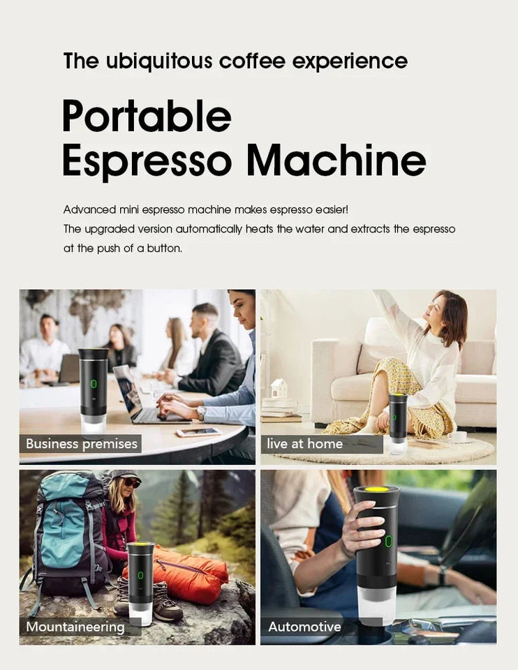 2-in-1 Portable Italian Espresso Machine Espresso Coffee Maker Wireless Portable Espresso Coffee Machine for Car Home and Travel Aimak Store