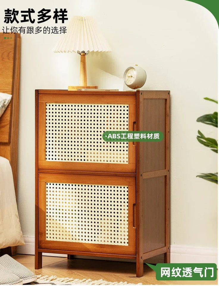 Modern Simple Storage Small Night Stand Household Bedside Table Solid Wood Bedchamber Large Capacity Home Furniture Aimak Store