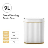 7L/9L Smart Trash Can Electronic Automatic Smart Sensor Garbage Bin Household Toilet Waste Garbage Can for Kitchen Bathroom Aimak Store
