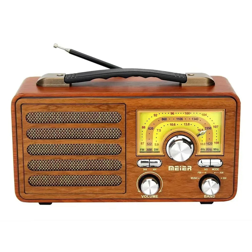 Portable Wooden Retro Bluetooth Speaker Radio FM / AM / SW  Card TF USB MP3 Music Player Aimak Store