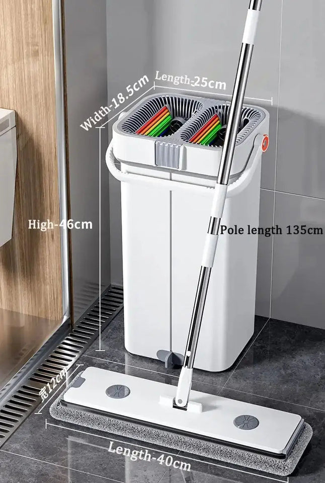 Joybos 40cm Big Mop Washing With Bucket and Squeeze Floor Cleaning Hand Free Flat Floor Mop Microfiber Household Cleaner Tools Aimak Store