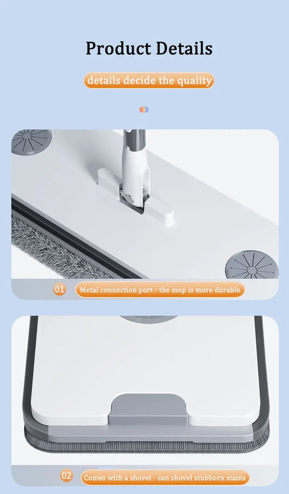 Joybos 40cm Big Mop Washing With Bucket and Squeeze Floor Cleaning Hand Free Flat Floor Mop Microfiber Household Cleaner Tools Aimak Store