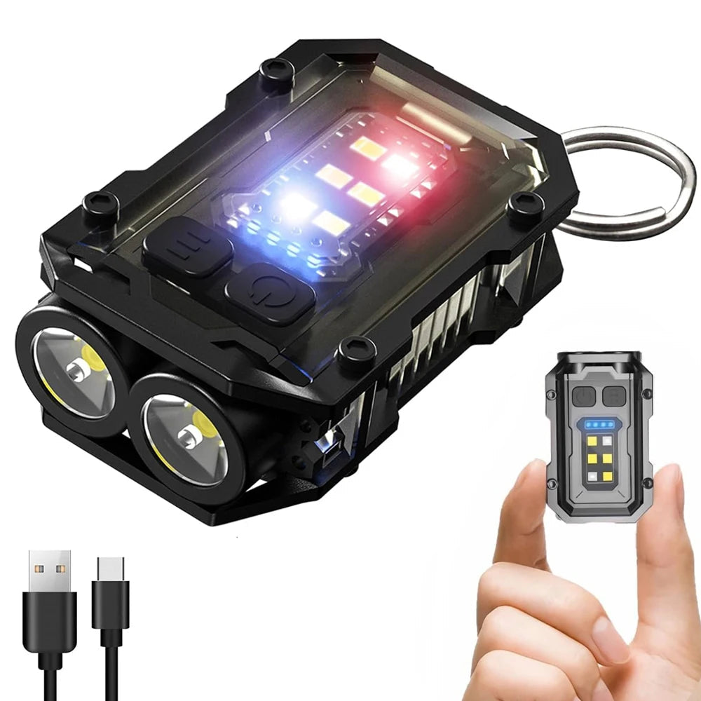 8 Modes Waterproof Mini Keychain Flashlight Magnet USB C Rechargeable EDC 800 High Lumens LED&COB Portable Clip on Flashlights Aimak Store